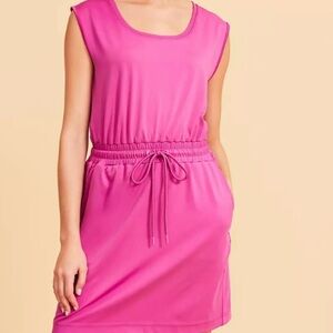 LOU & GRAY Luvstretch Pink Sleeveless Drawstring Waist Mini Dress